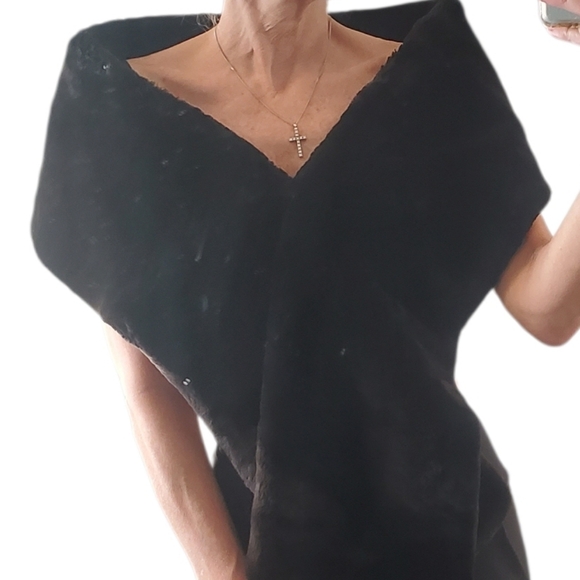 Sheared Beaver Fur Cape Shawl Scarf Wrap Collar - Picture 8 of 15